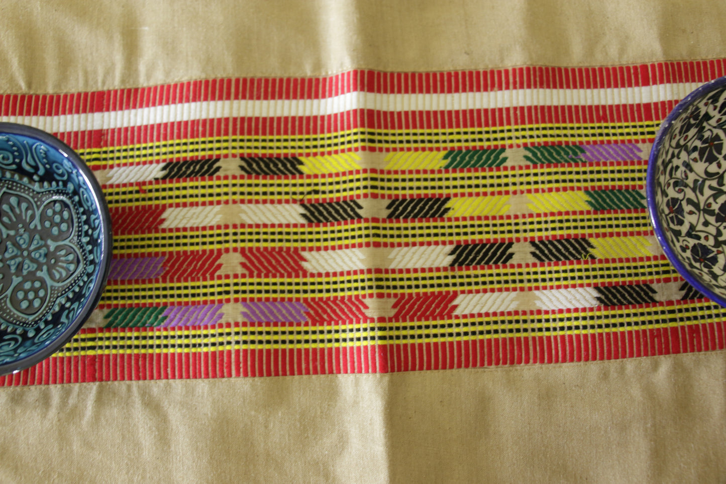 Handloom Muga Silk Table Runner