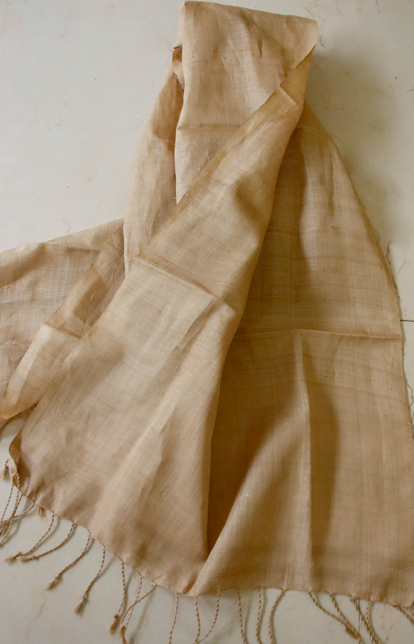 Hundred Percent Handwoven Muga Silk / Golden Silk Stole from Assam