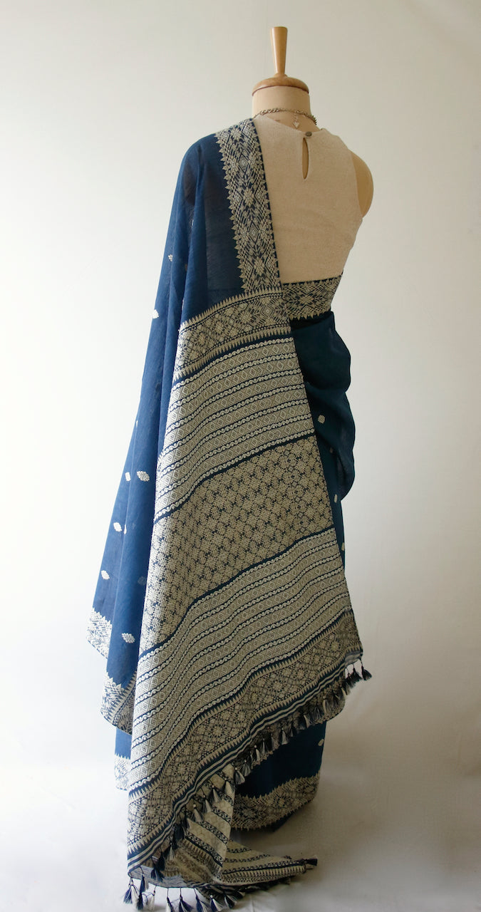 Indigo Natural dyed sari