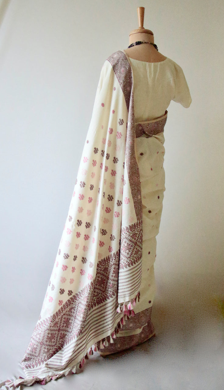 Natural Dyed Handloom Eri Silk Saree from Assam