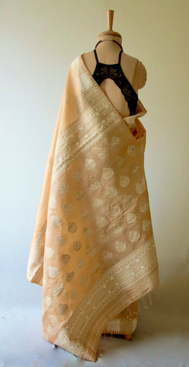 Elegant Tassar Silk Saree with traditional motifs from Assam