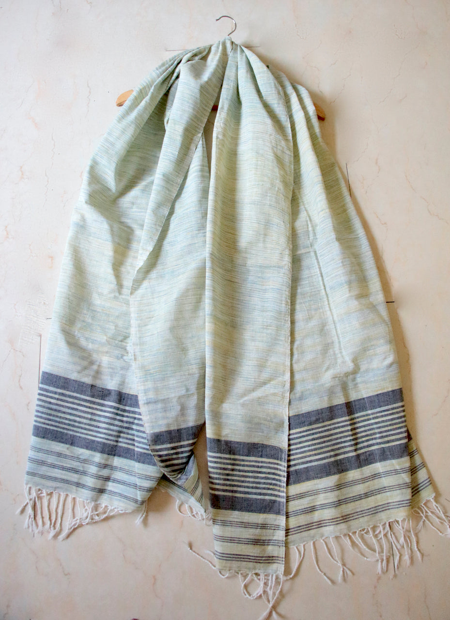 Natural Dyed  Stripe Scarf / Dupatta in Handwoven Cotton