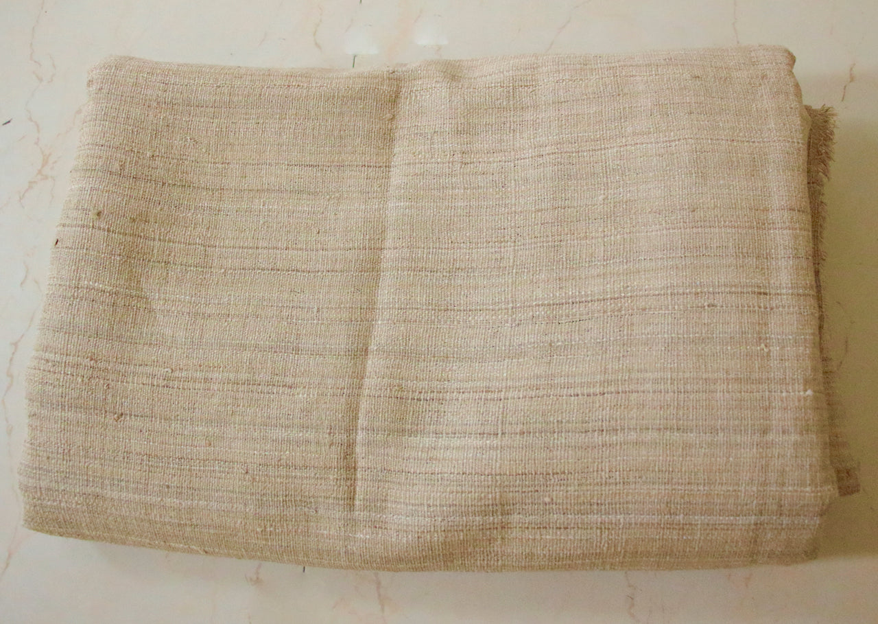 Handwoven / HandSpun Natural  Brown Eri Silk Fabric by yard from Assam 50 " Width