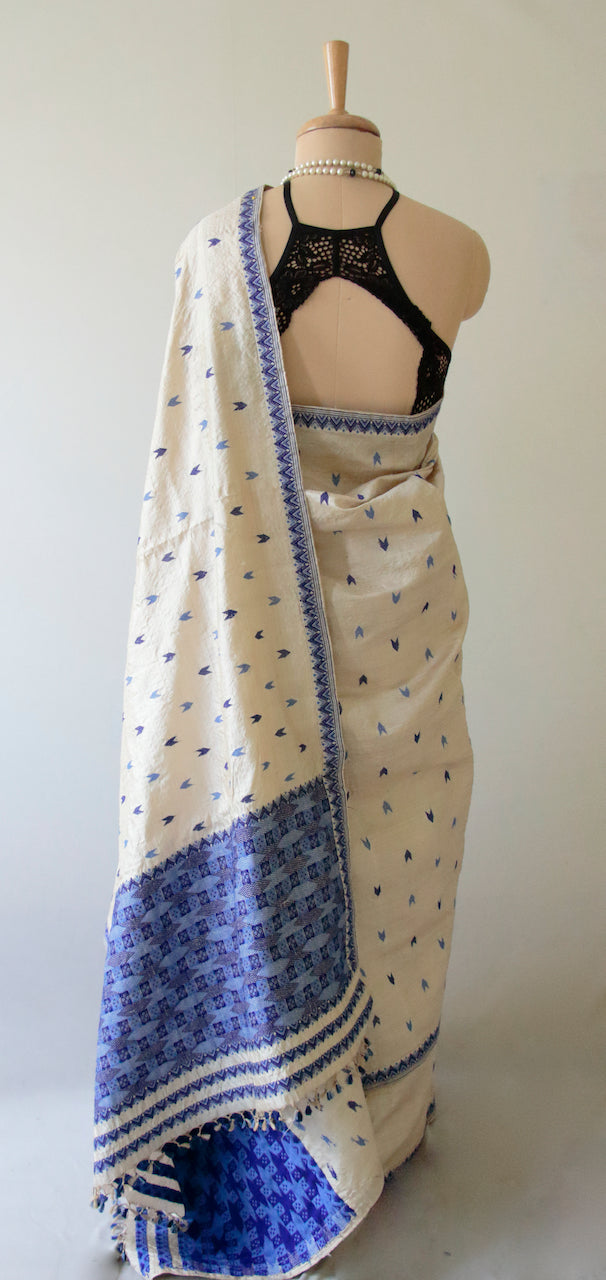 Handloom Authentic Muga Silk By Mulberry Silk Sari from Assam , India