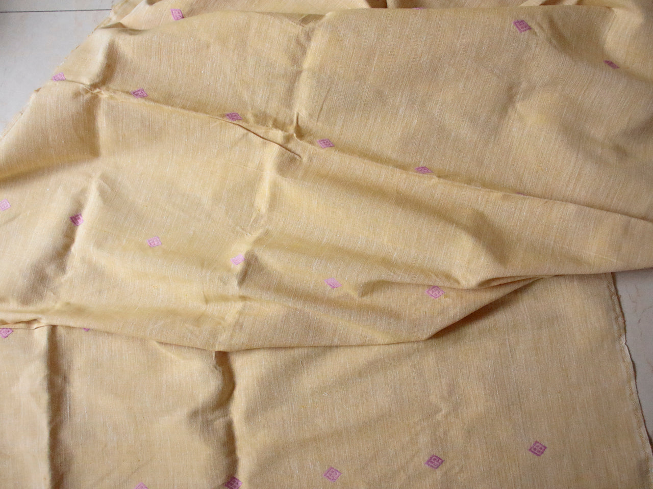 Eri Silk by Cotton Handwoven fabric for dress material  - 3 Meters  and 36" width