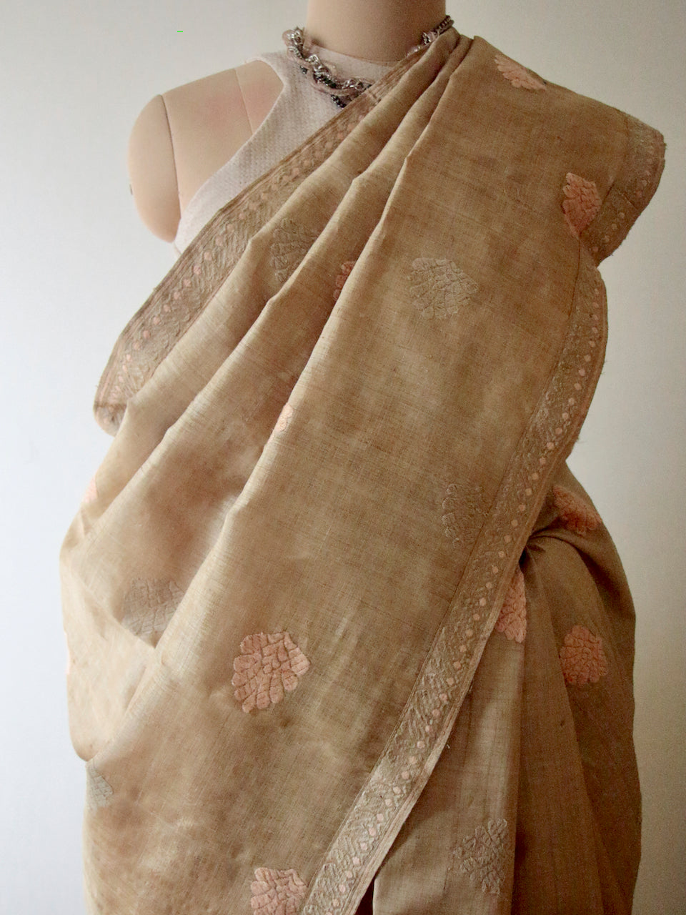 Handloom Authentic Muga Silk Sari from Assam , India