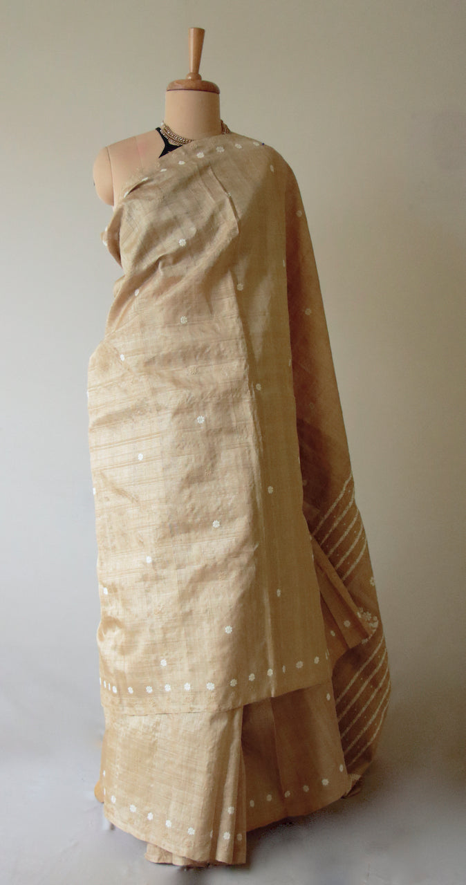 Handloom Authentic Muga Silk Sari from Assam