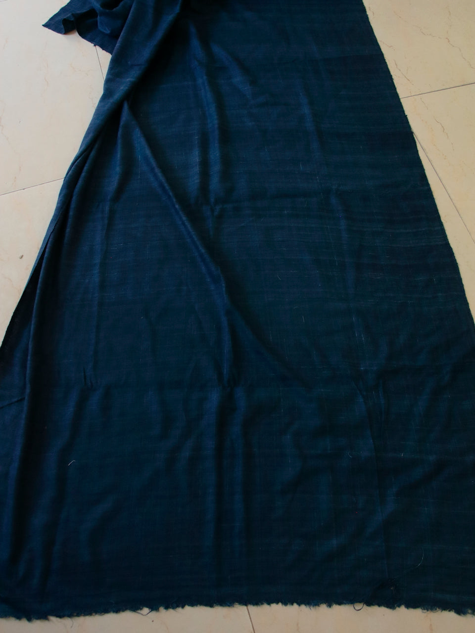 Indigo dye silk & cotton kinukoubai hot fabric