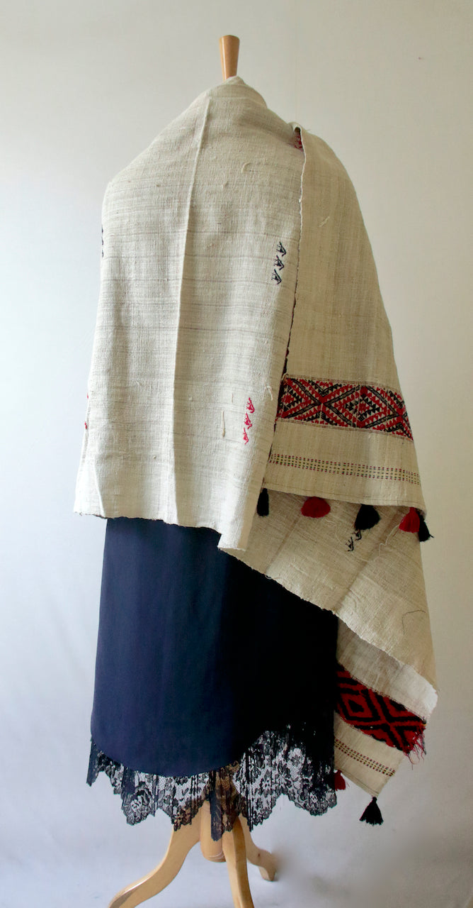 Hand Spun Eri Silk / Peace Silk Handwoven Shawl from Assam , India