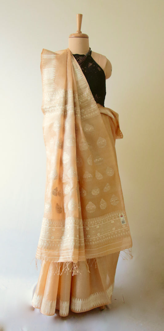 Elegant Tassar Silk Saree with traditional motifs from Assam