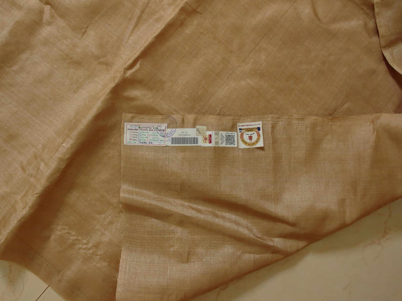 Hundred Percent Muga Silk Fabric by Yard 46" Width - 2.5 Meters