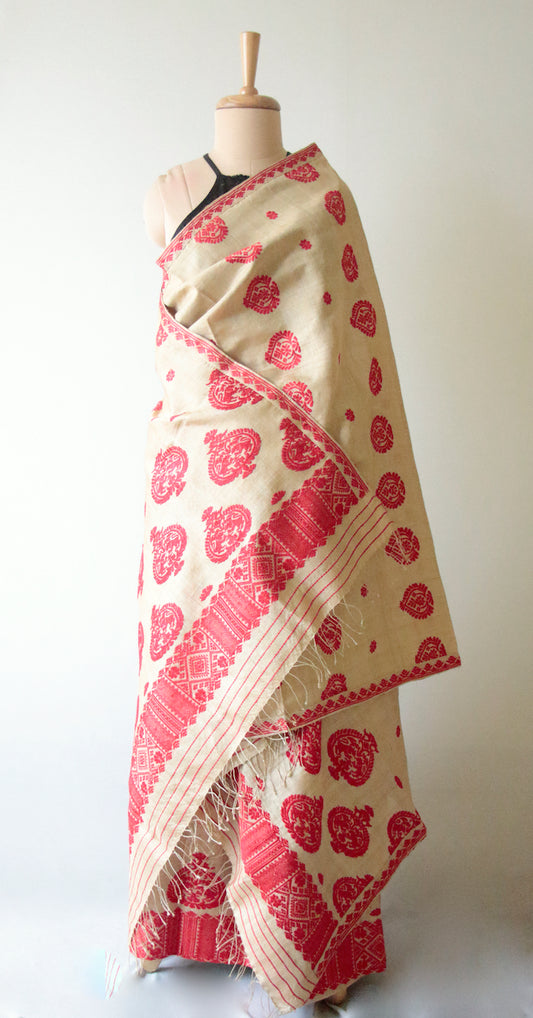 Muga Silk Handloom Mekhla Chador Set from Assam