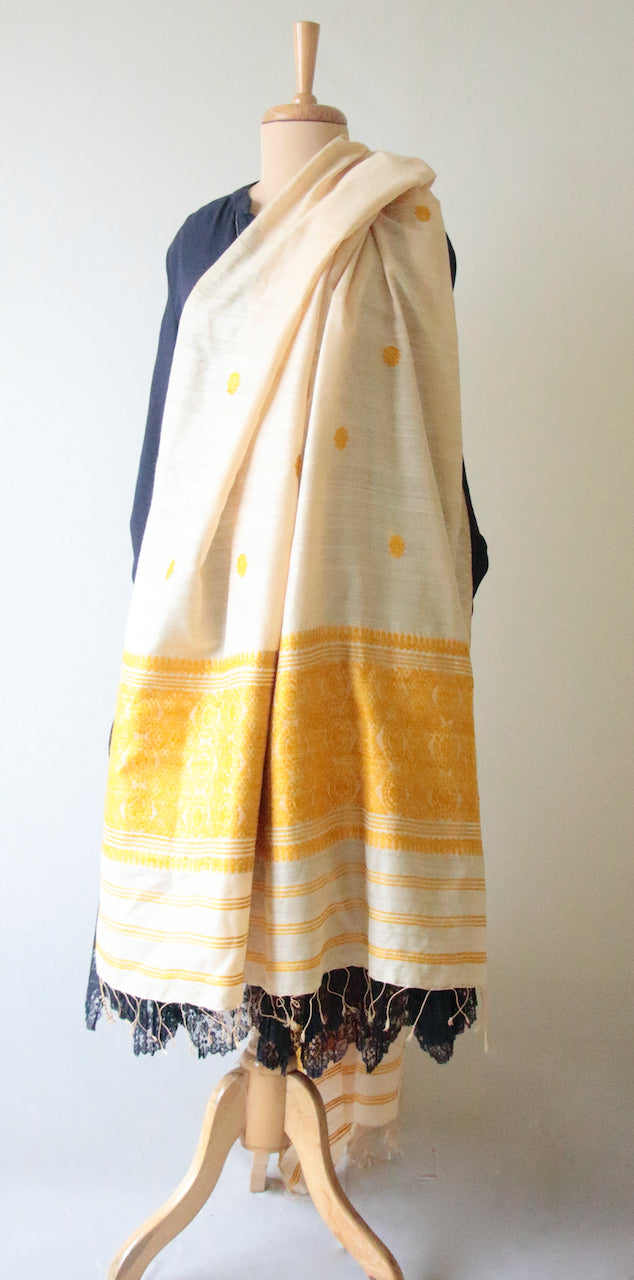 Silk Handloom Dupatta / Wrap from Assam