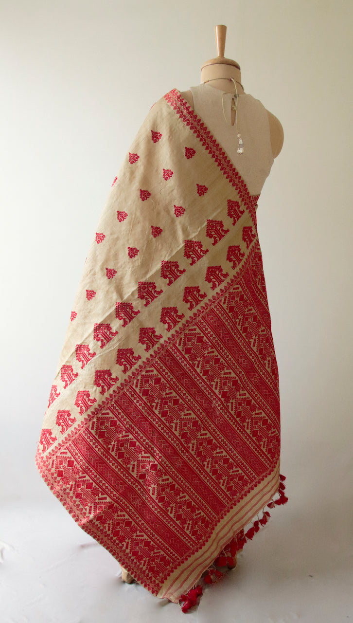 Online Assamese Mekhela Sador - AC Cotton Premium Jura Mekhela Chador –  KHATI AXOMIYA