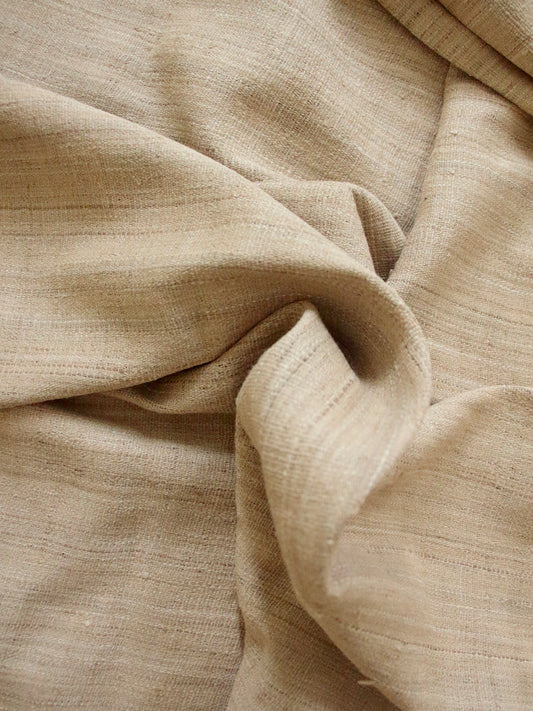 Handwoven / HandSpun Natural  Brown Eri Silk Fabric by yard from Assam 50 " Width