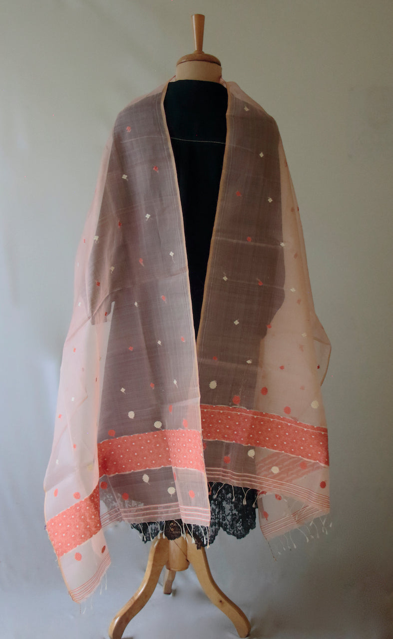Natural Dyed Handwoven Silk Stole / Dupatta from Assam