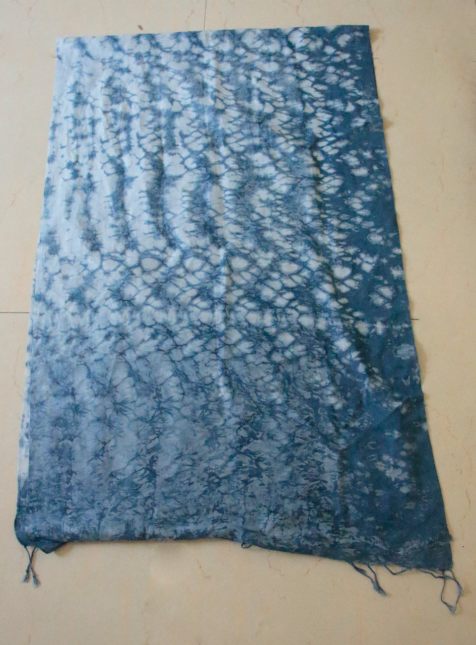 Indigo Natural Dyed  Scarf / Dupatta in Handwoven Cotton