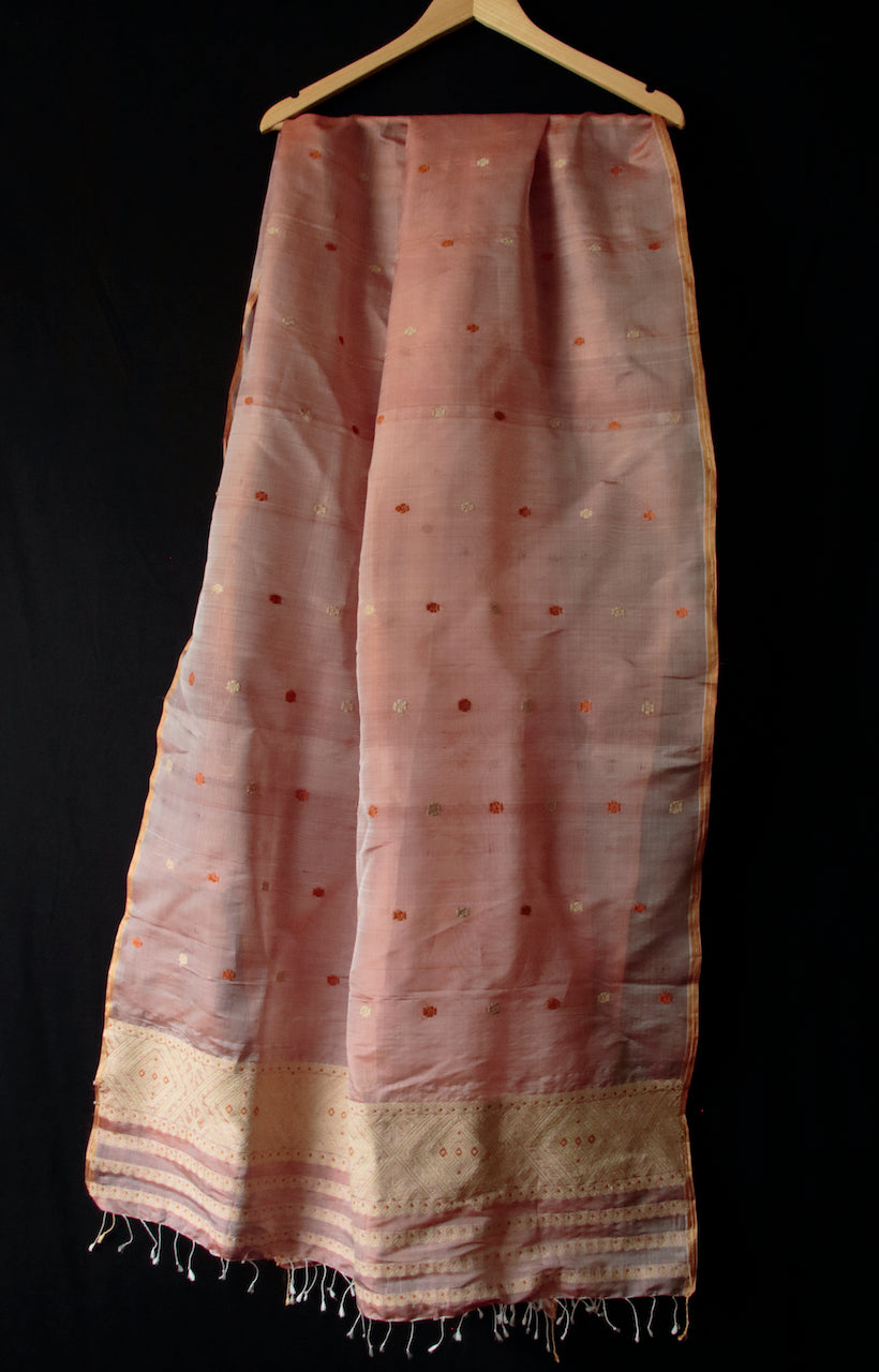 Natural Dyed Handwoven Silk Stole / Dupatta from Assam , India