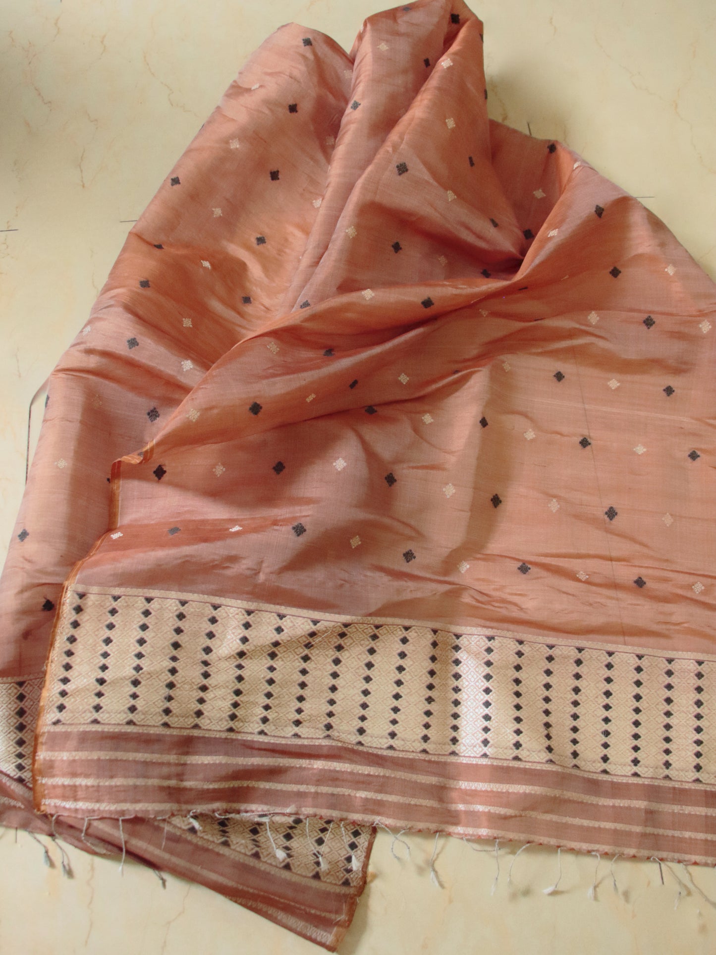 Natural Dyed Handwoven Silk Stole / Dupatta from Assam