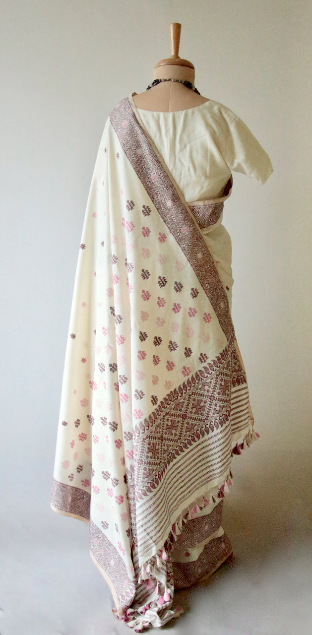 Natural Dyed Handloom Eri Silk Saree from Assam