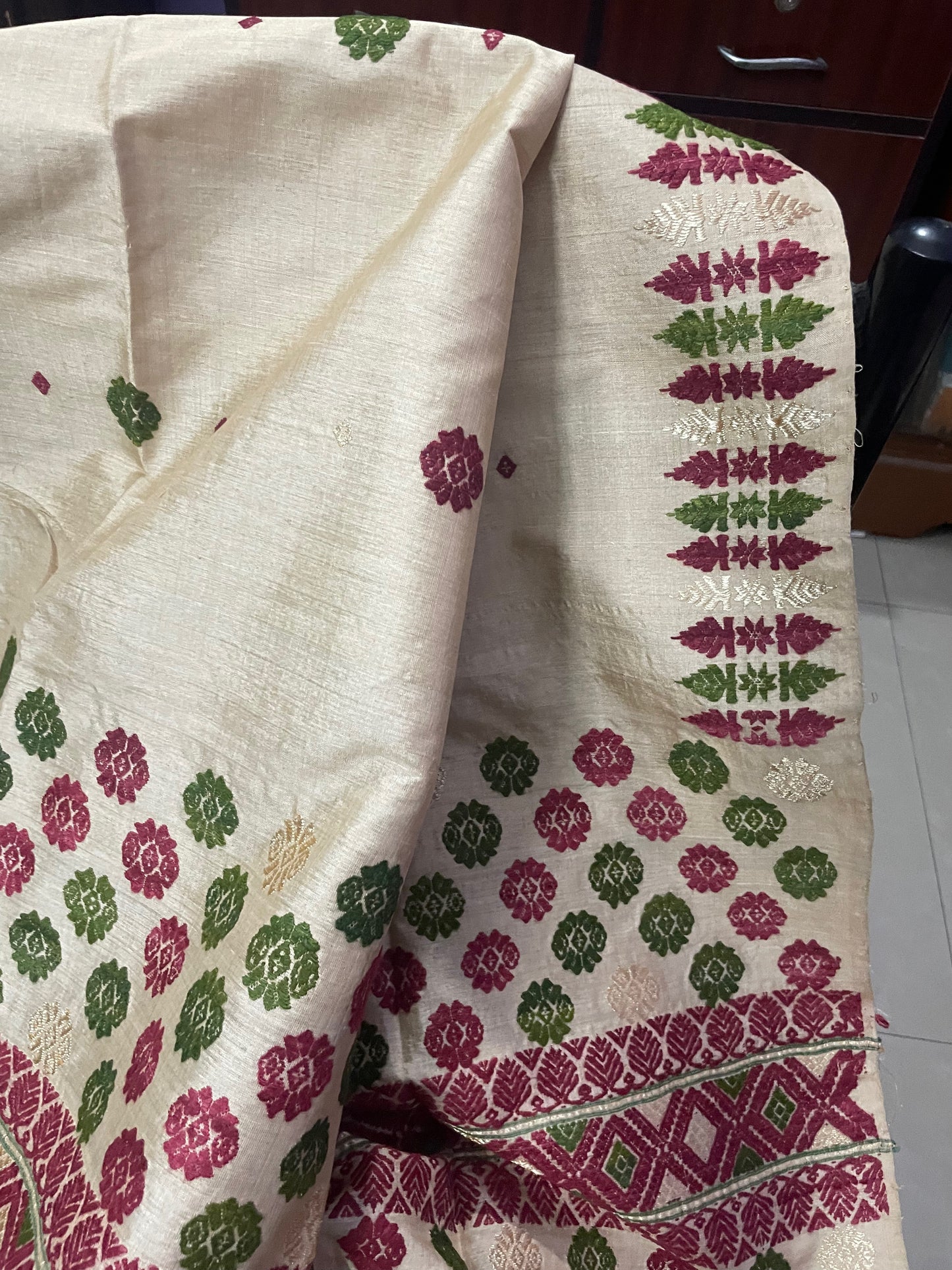 Tassar Silk by Muga Silk  Mekhela Chador Set from Assam