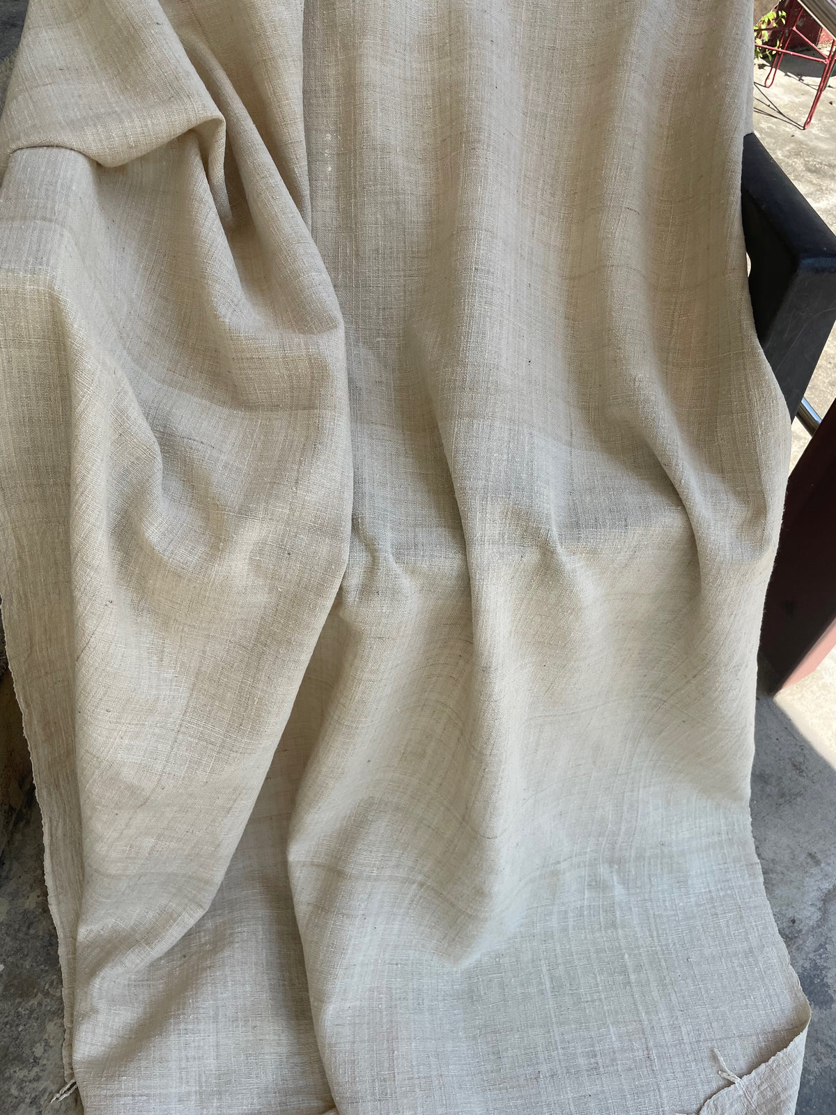 Extra Large Natural Off white Handwoven / Handspun Eri Silk Shawl from Assam