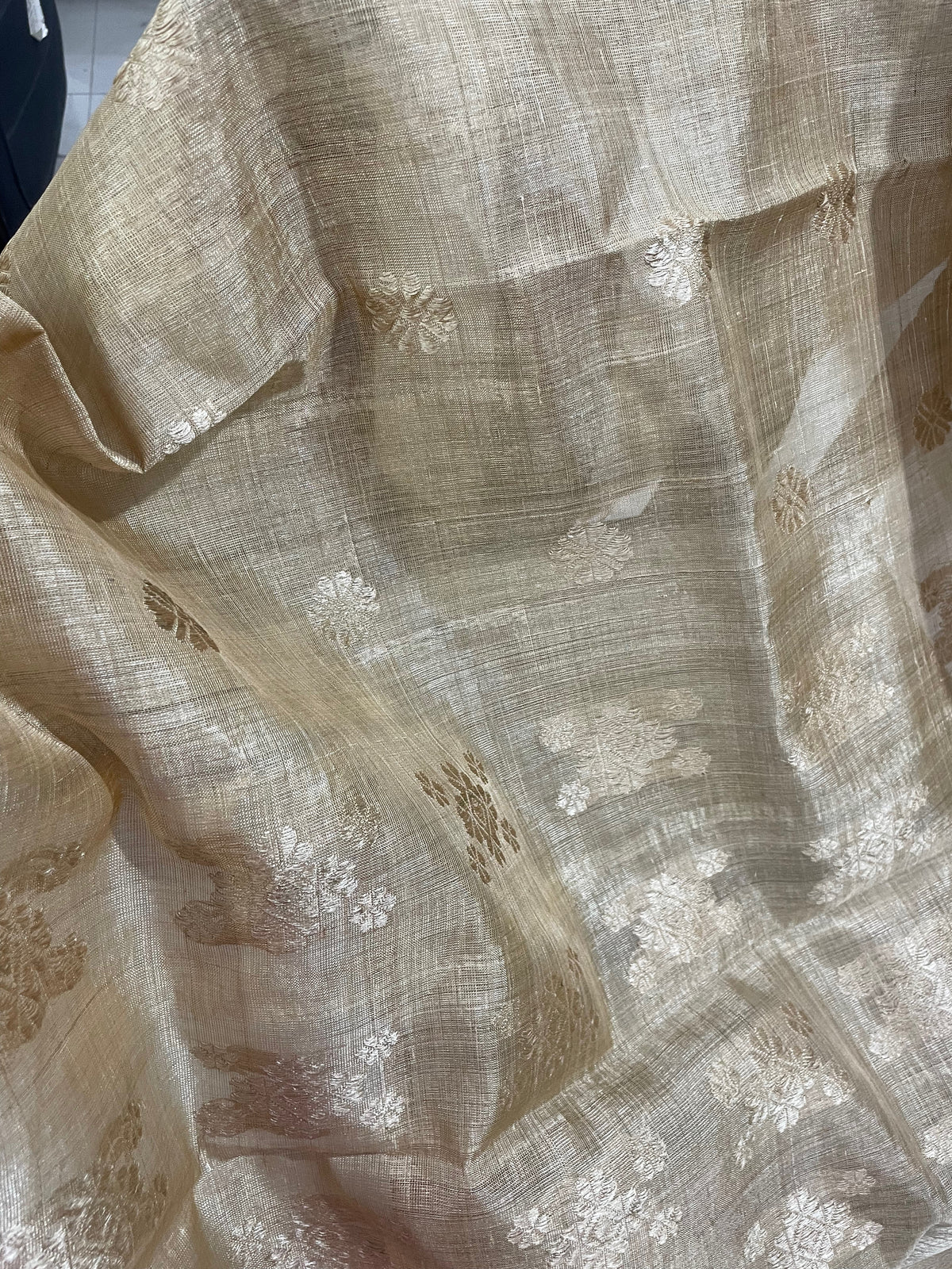 Authentic Muga Silk Saree with Muga Silk Motifs  from Assam