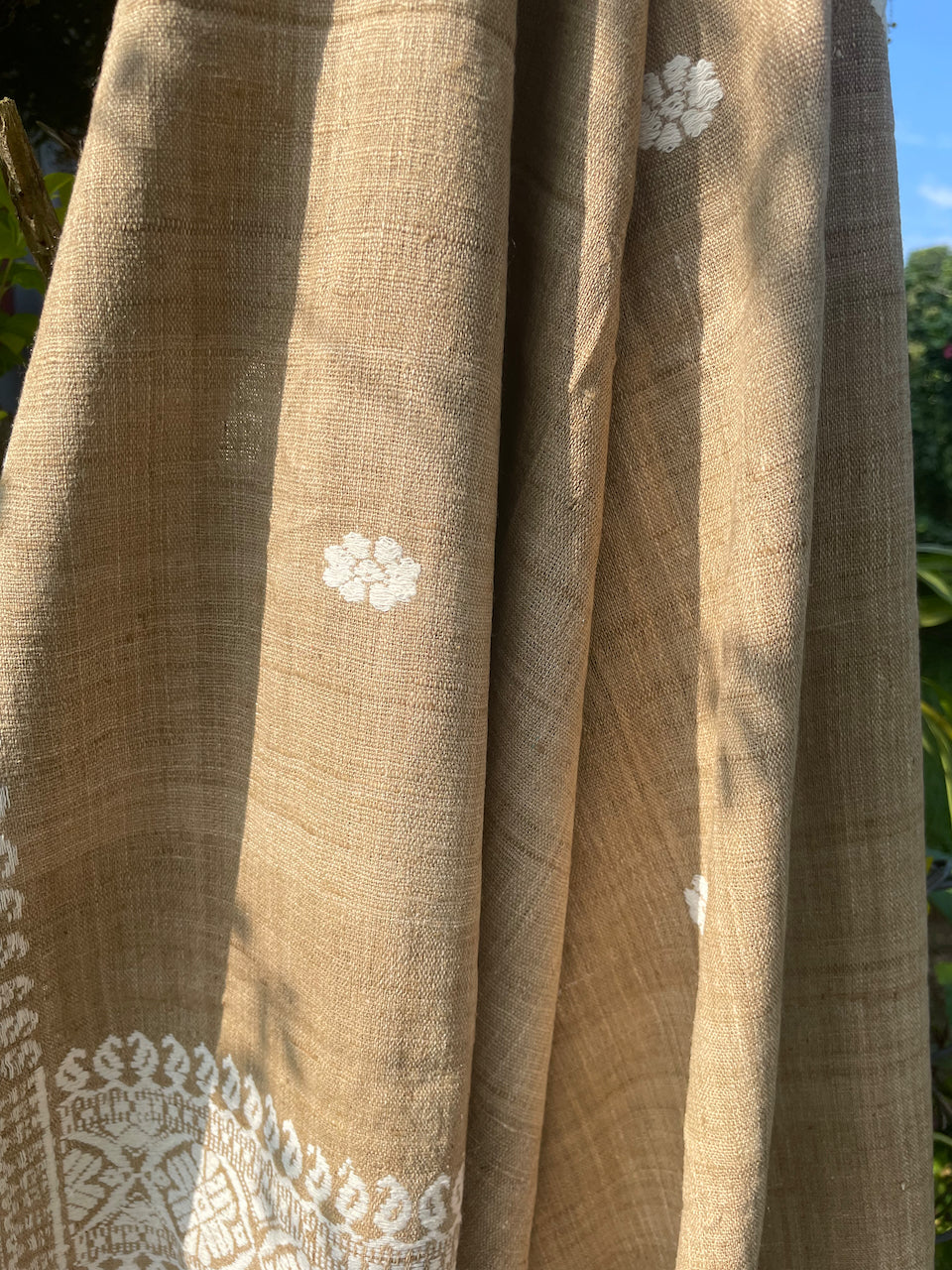 Handwoven Muga Ghicha Silk Shawl / Wrap from Assam , India