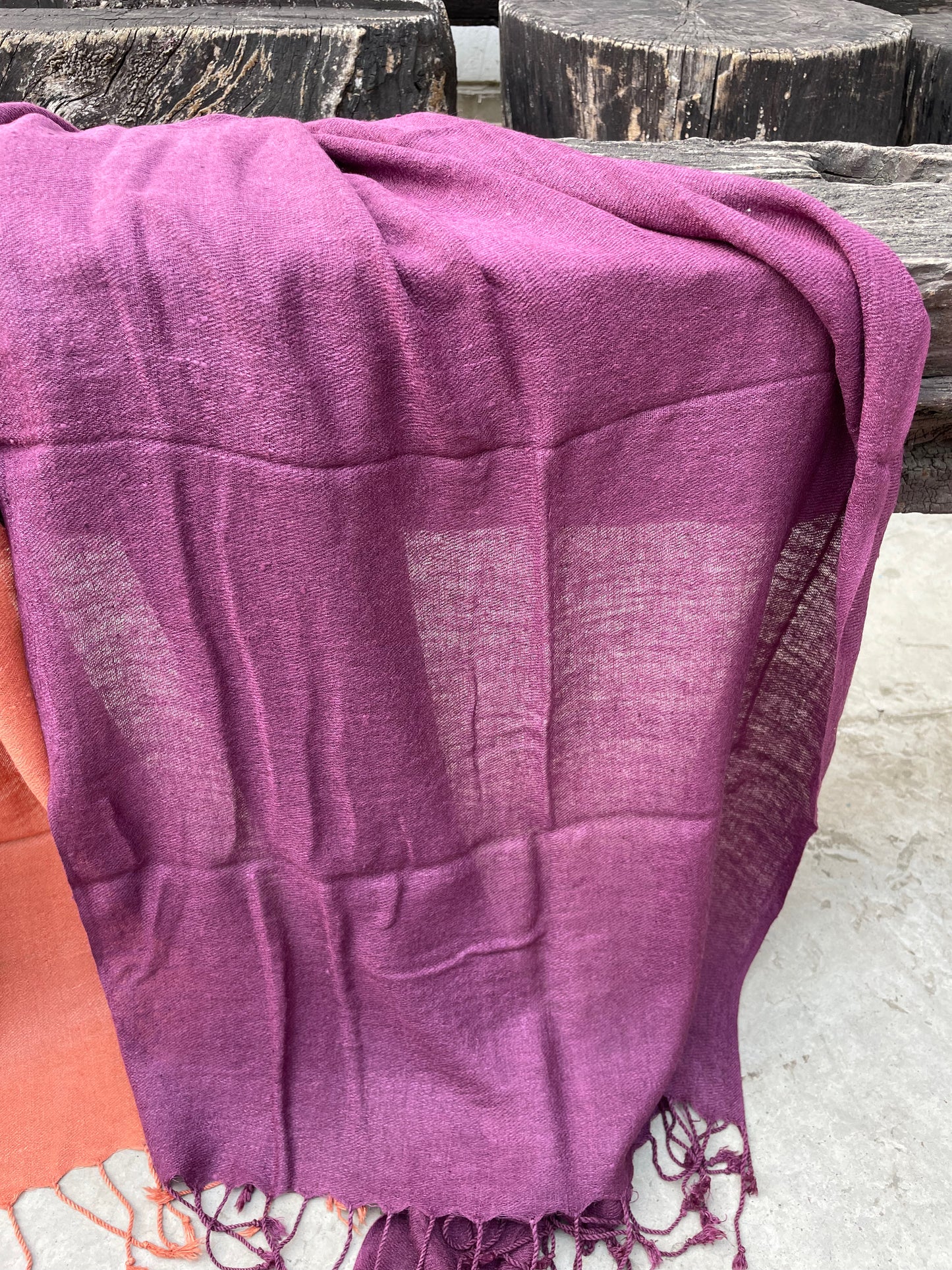 Eri Silk / Natural Dyed  Hand woven Muffler / Scarf from Assam