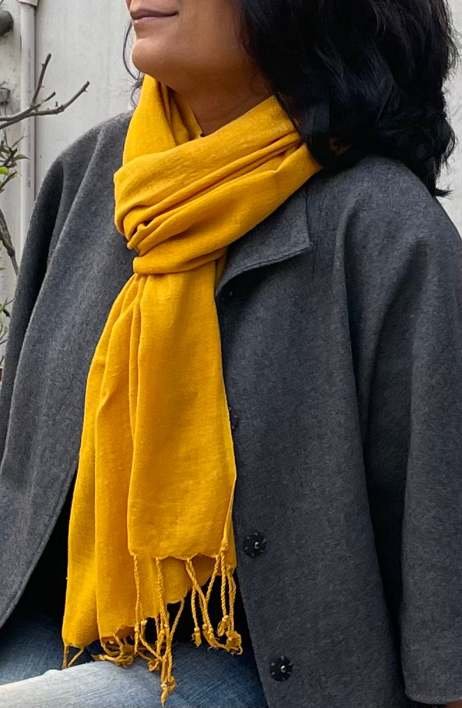 Natural Dyed Handwoven Eri Silk Scarfs / Stoles