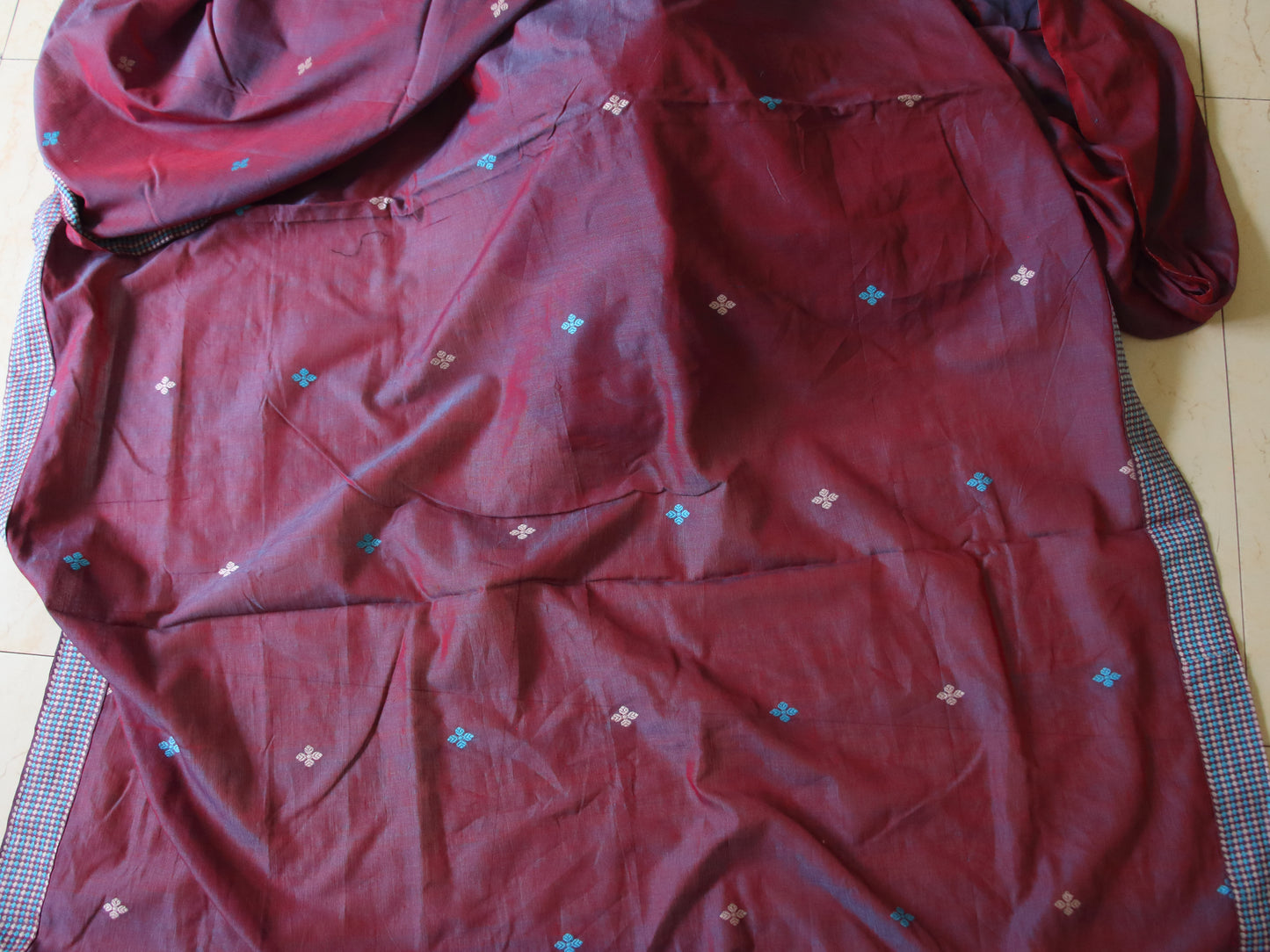 Two Tone Purple  Handloom Cotton Saree from Assam