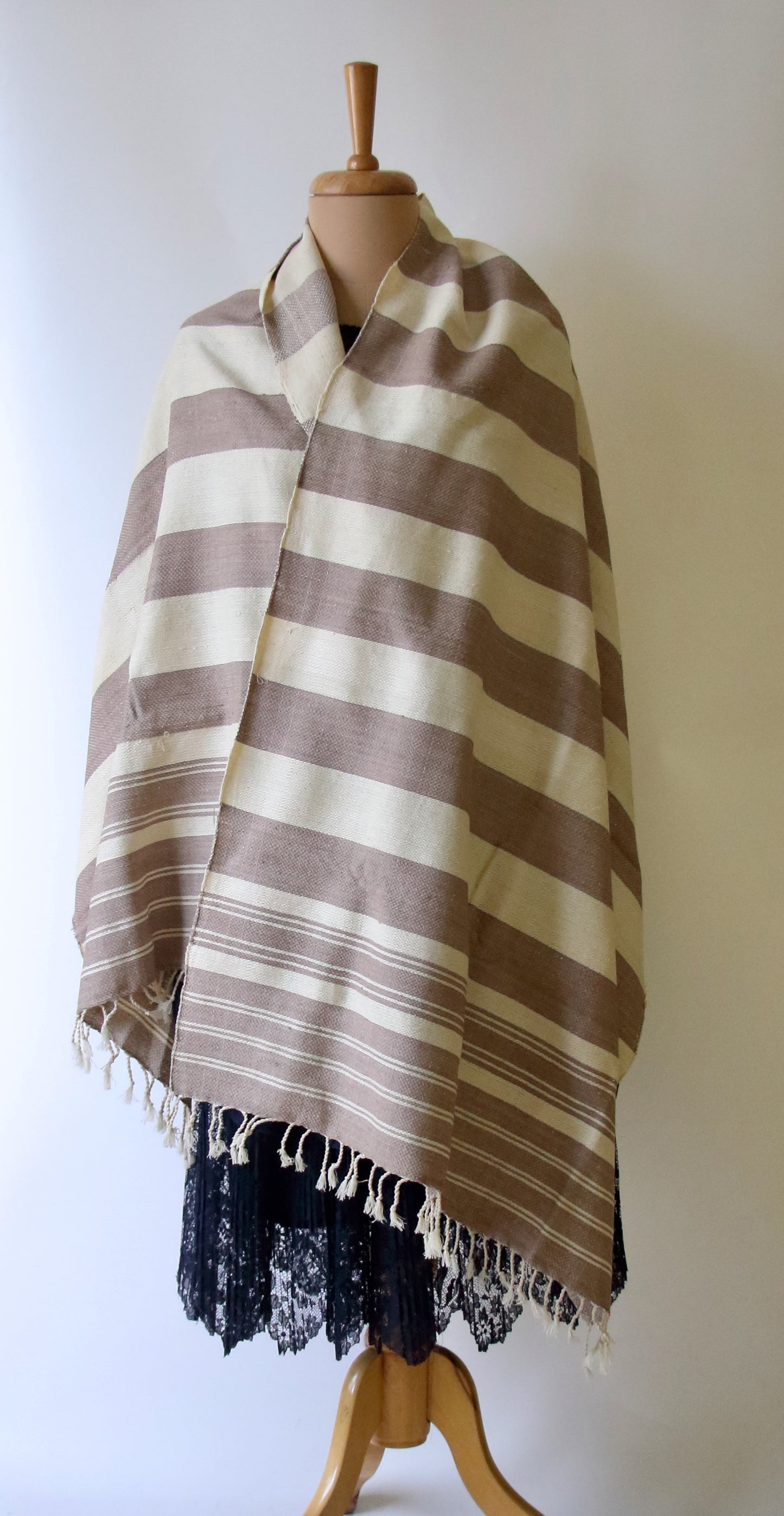 Textured Twill Handwoven Eri Silk Shawl from Assam