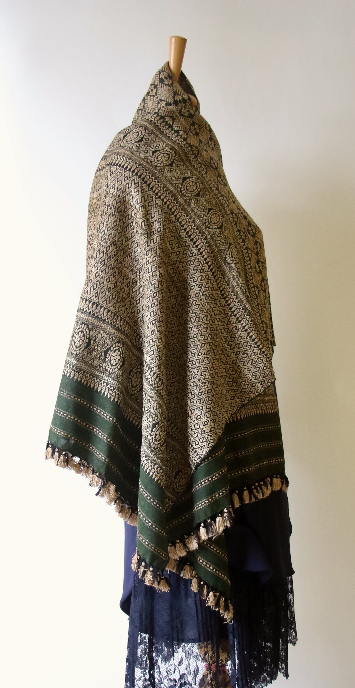 Green Eri Silk Handwoven Small Size Shawl from Assam