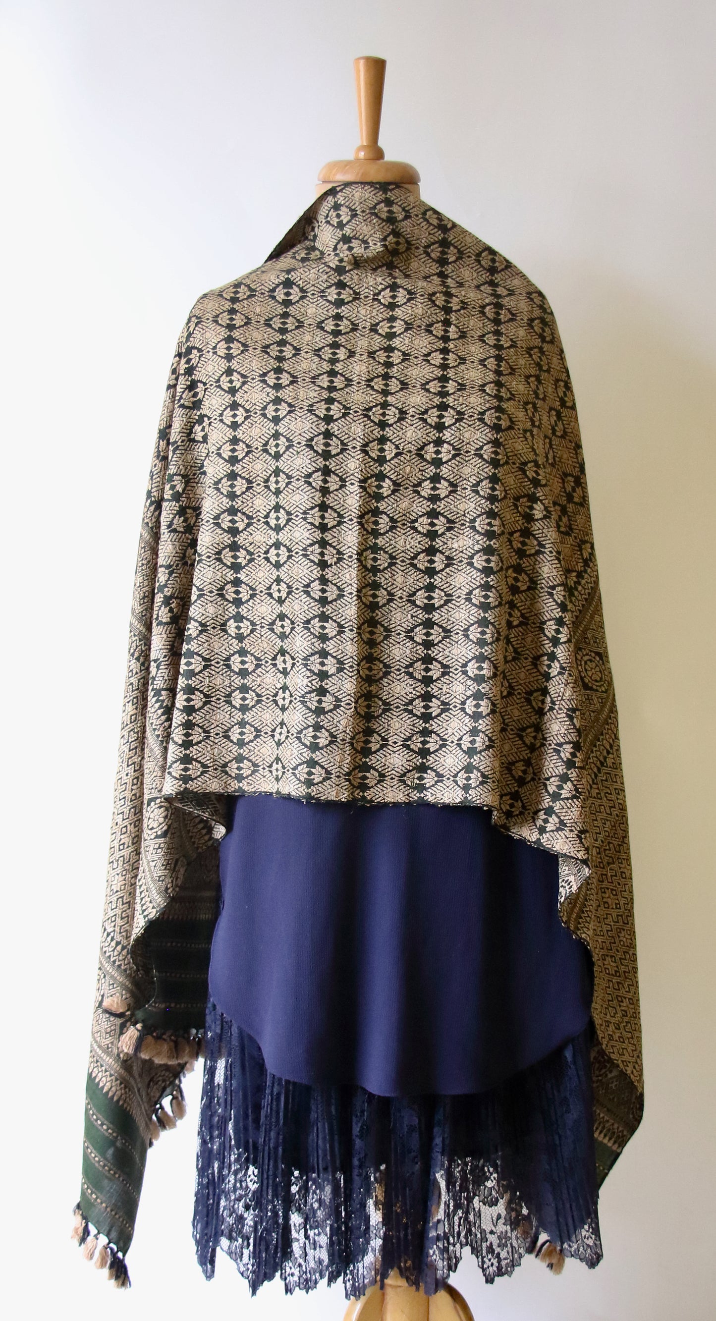 Green Eri Silk Handwoven Small Size Shawl from Assam