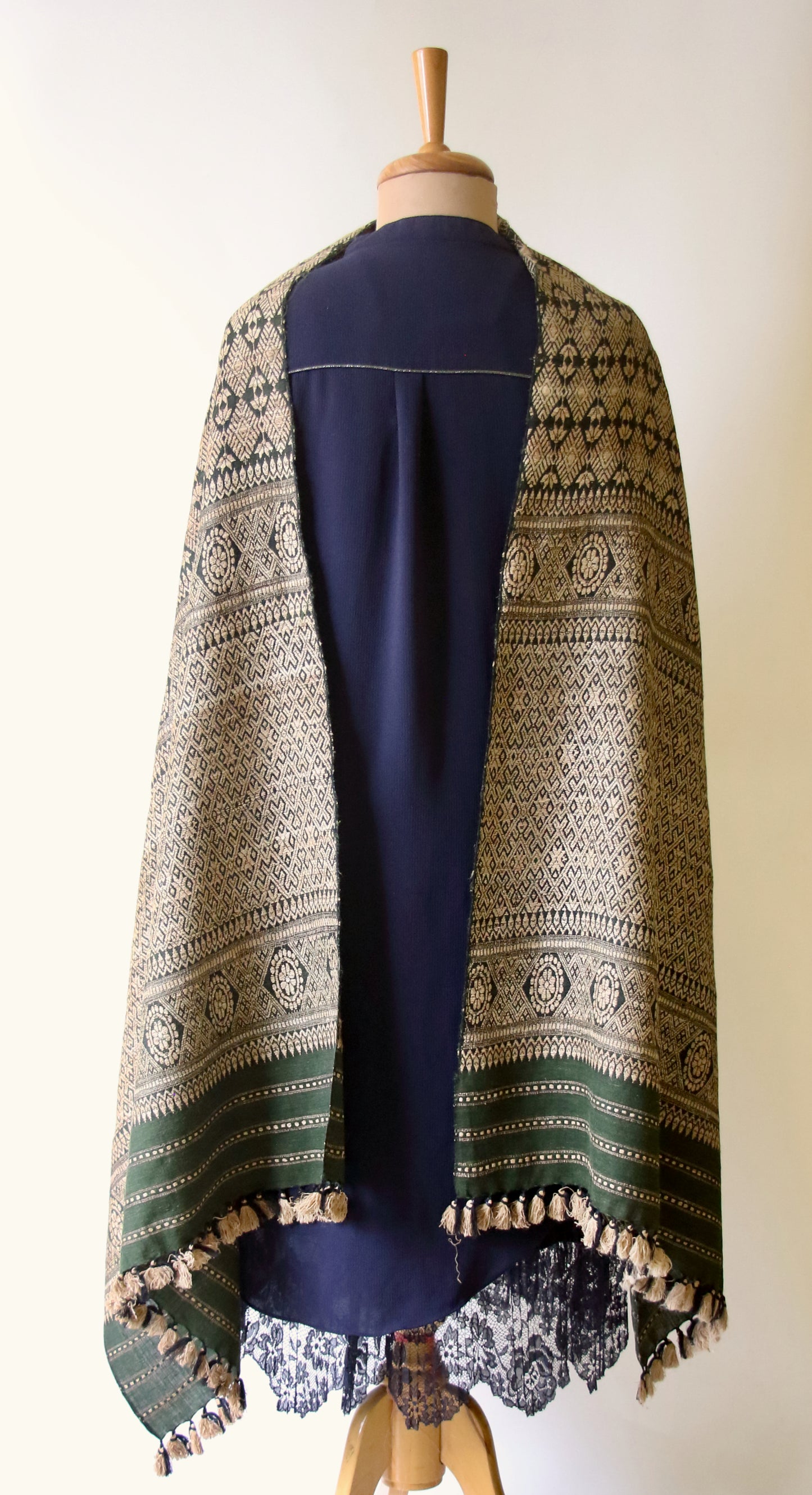 Green Eri Silk Handwoven Small Size Shawl from Assam
