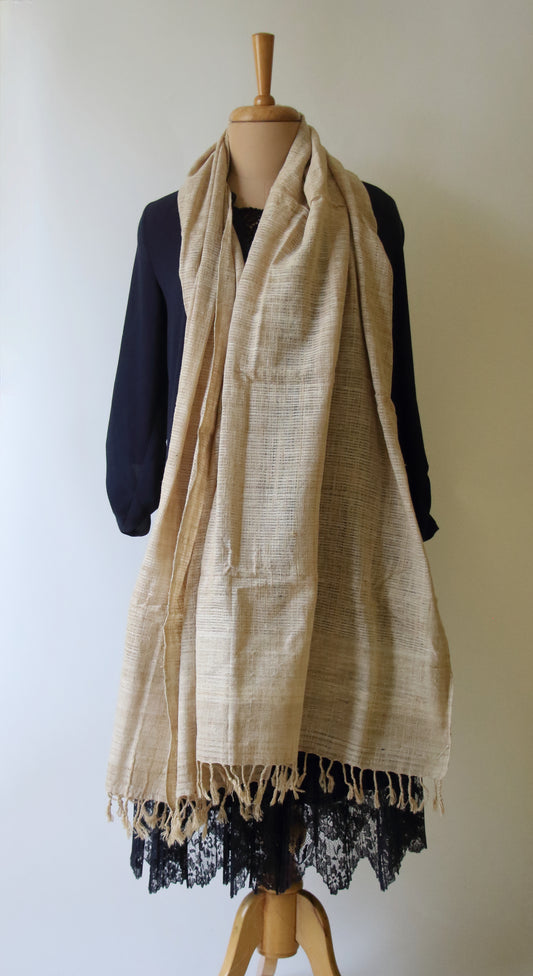 Handloom Red Eri Silk / Peace Silk Smade from Hand spun yarns Assam