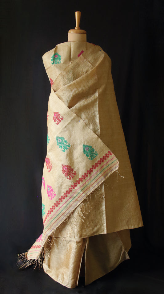 Muga Silk handloom Saree from Assam , India