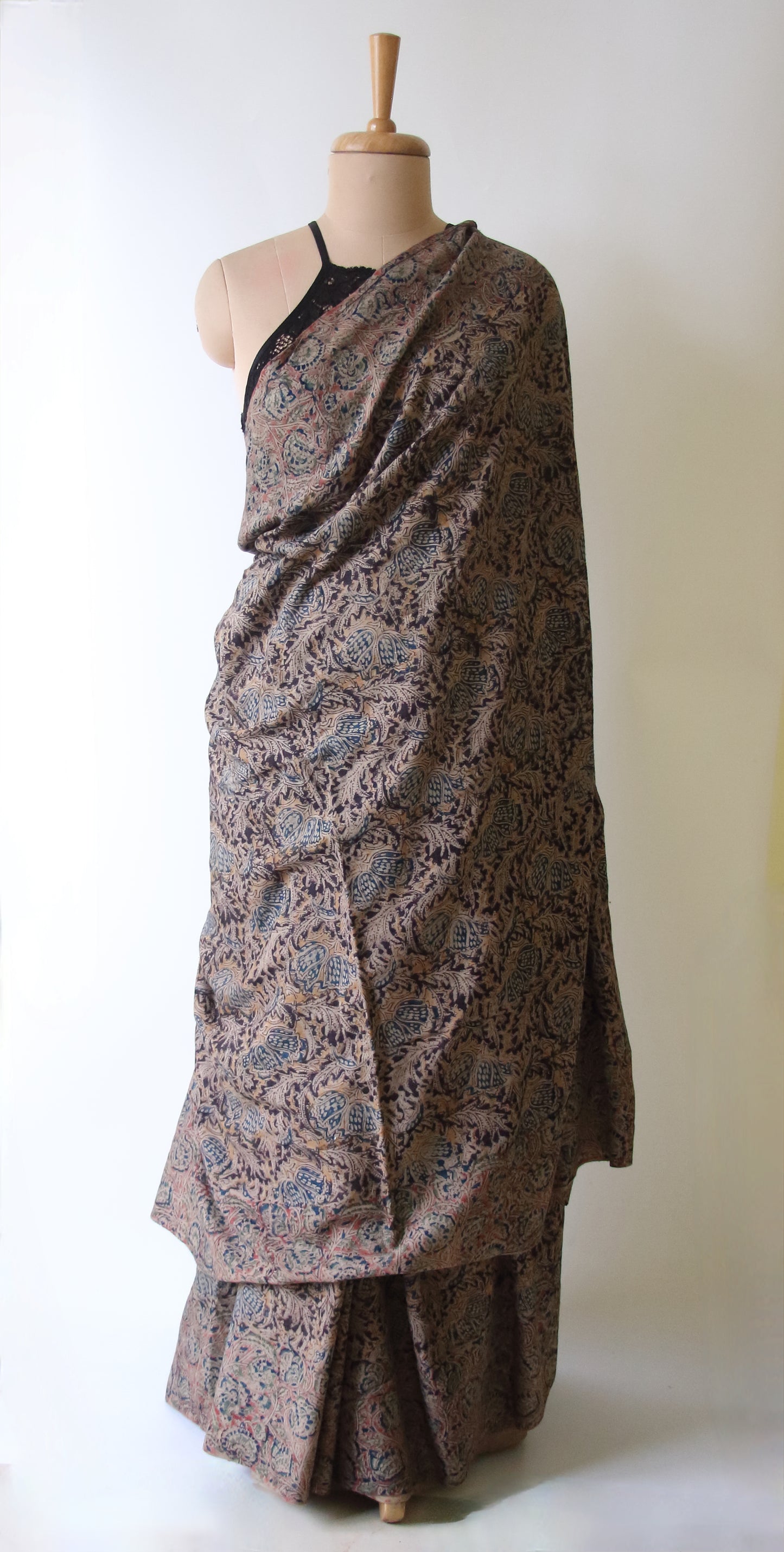 Limited Edition - Handwoven Eri Silk Saree with Kalamkari motifs