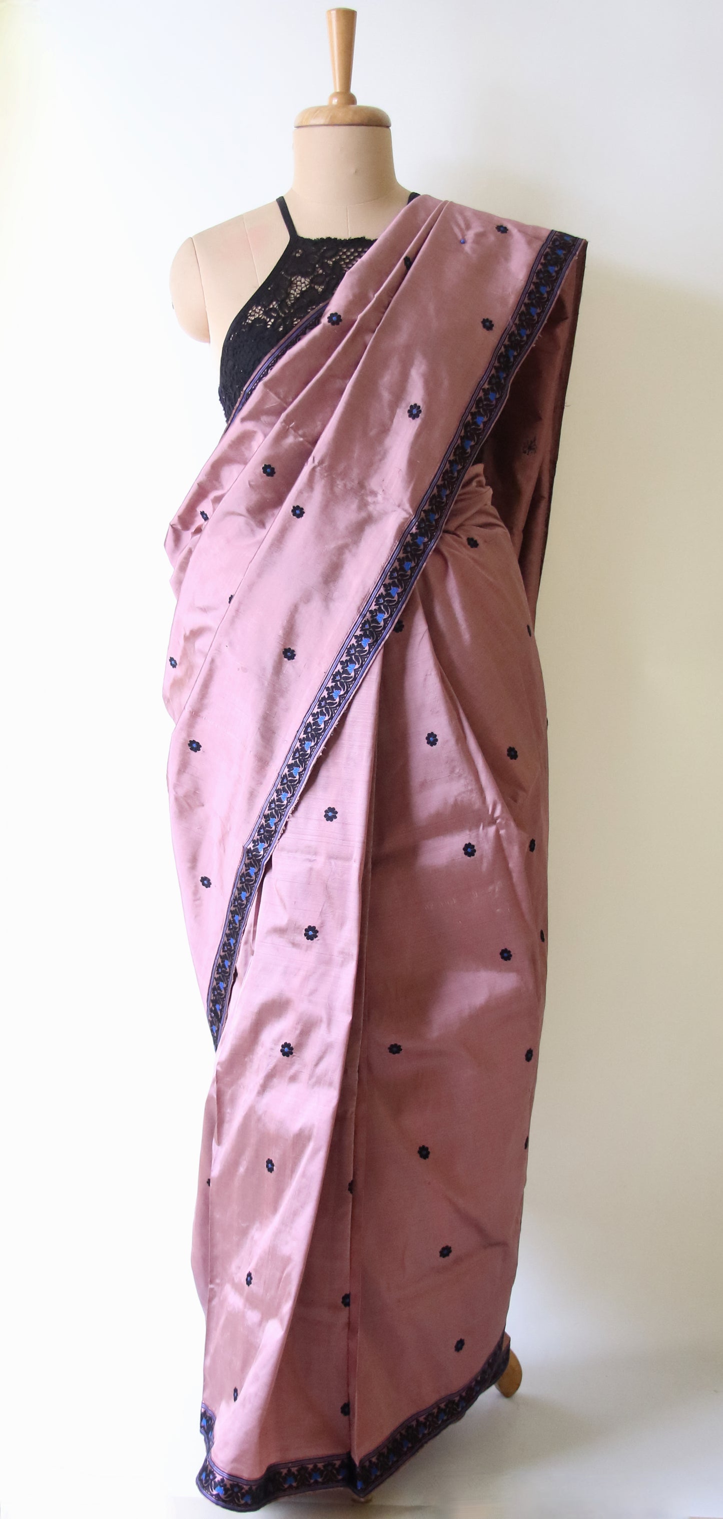Mocha Colour Handloom Mulberry Silk Saree from Assam
