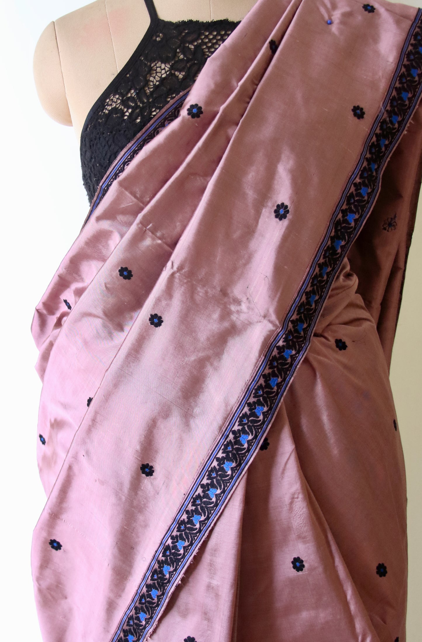 Mocha Colour Handloom Mulberry Silk Saree from Assam