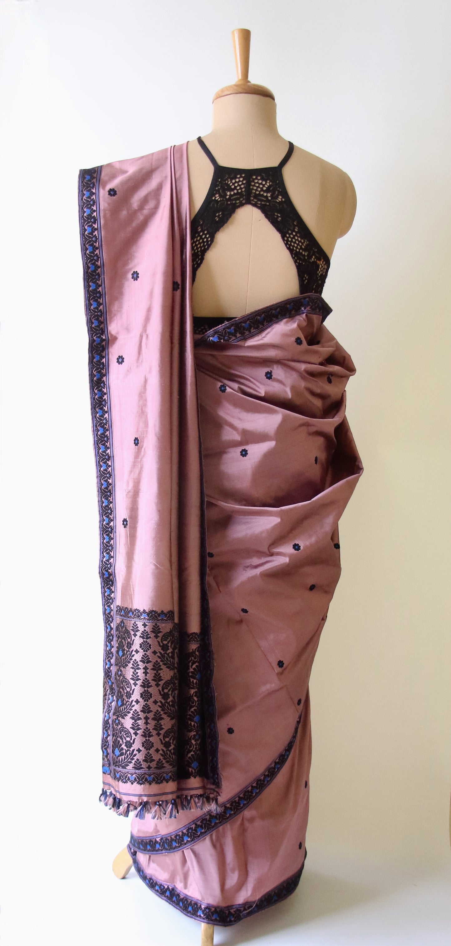 Mocha Colour Handloom Mulberry Silk Saree from Assam
