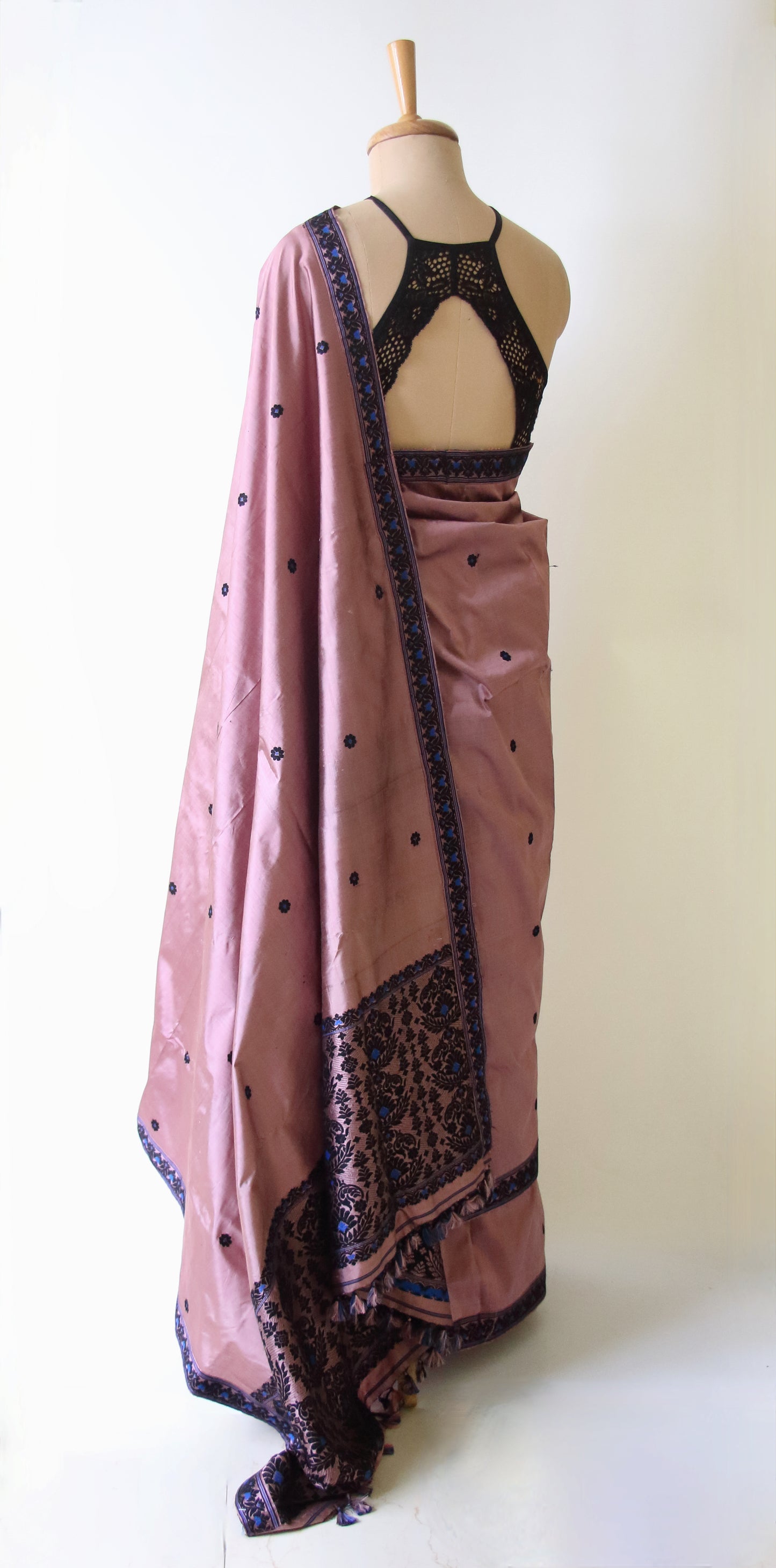 Mocha Colour Handloom Mulberry Silk Saree from Assam