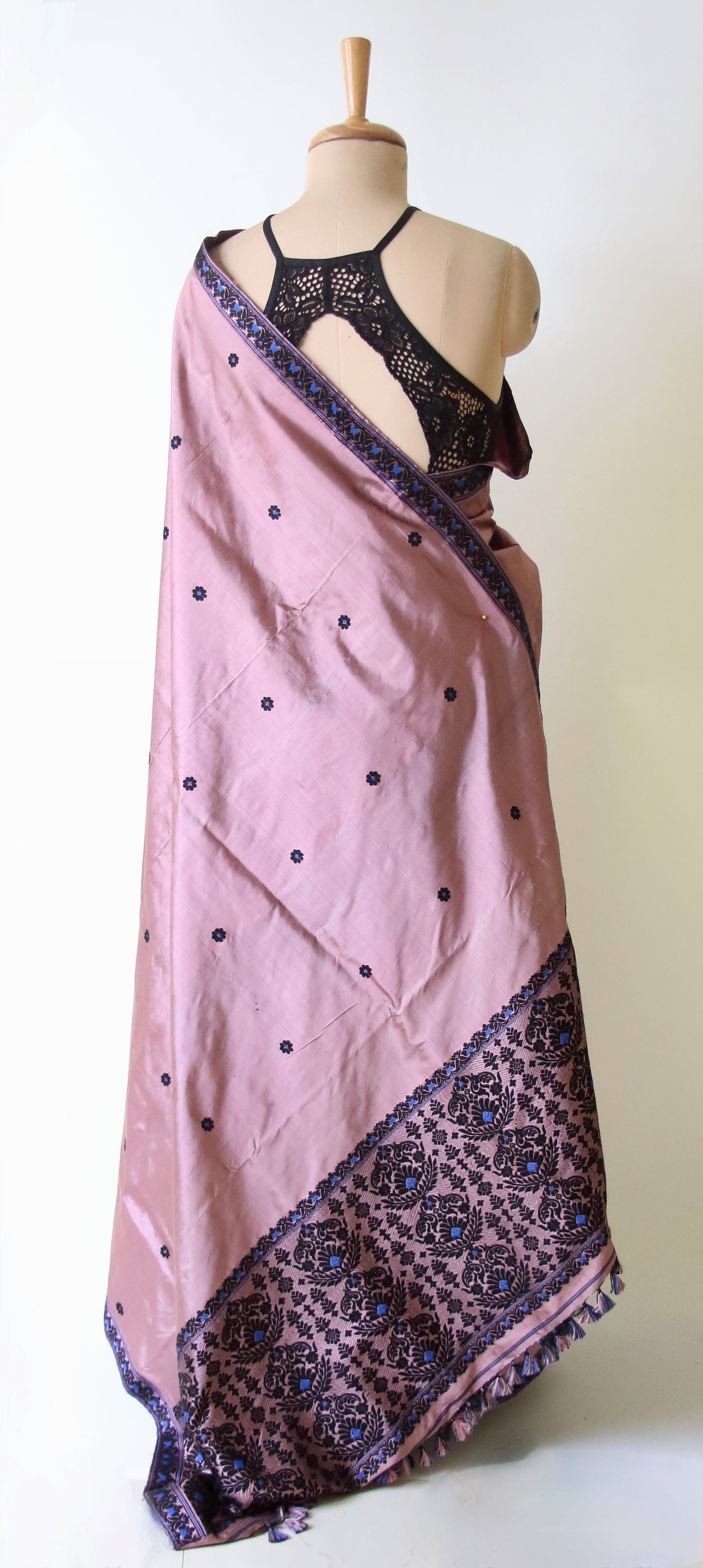 Mocha Colour Handloom Mulberry Silk Saree from Assam