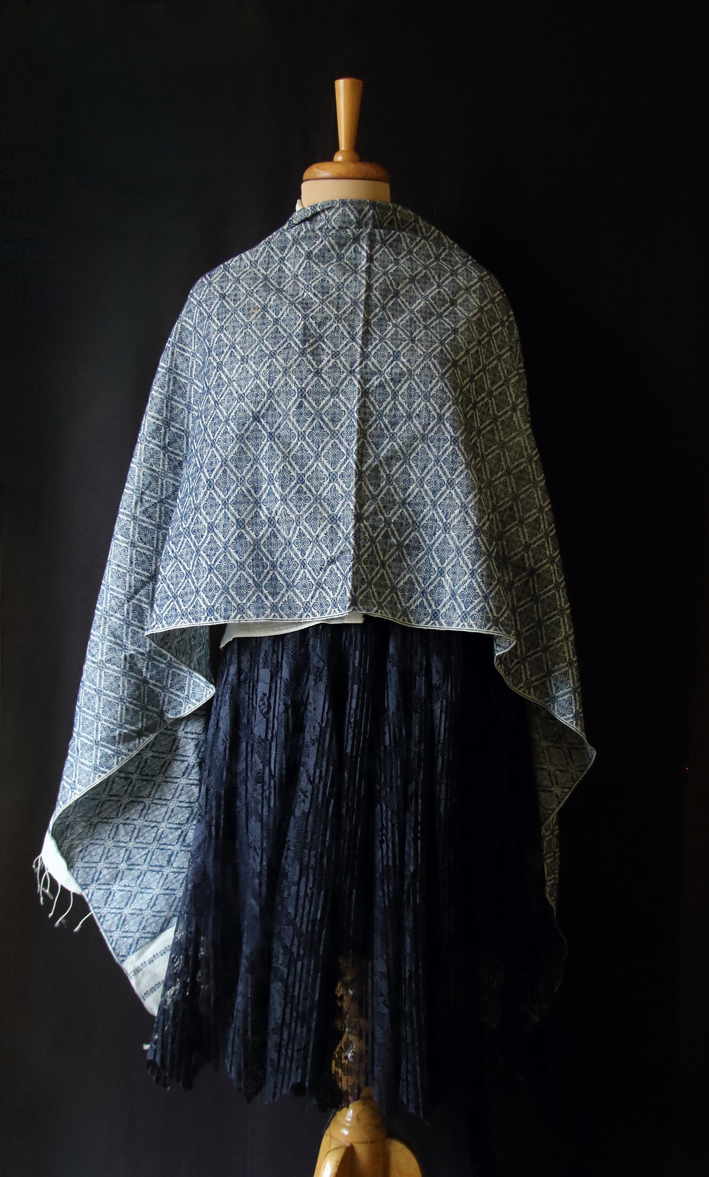 Natural Dyed All Over Patterned  Silk Scarf Handwoven from Assam