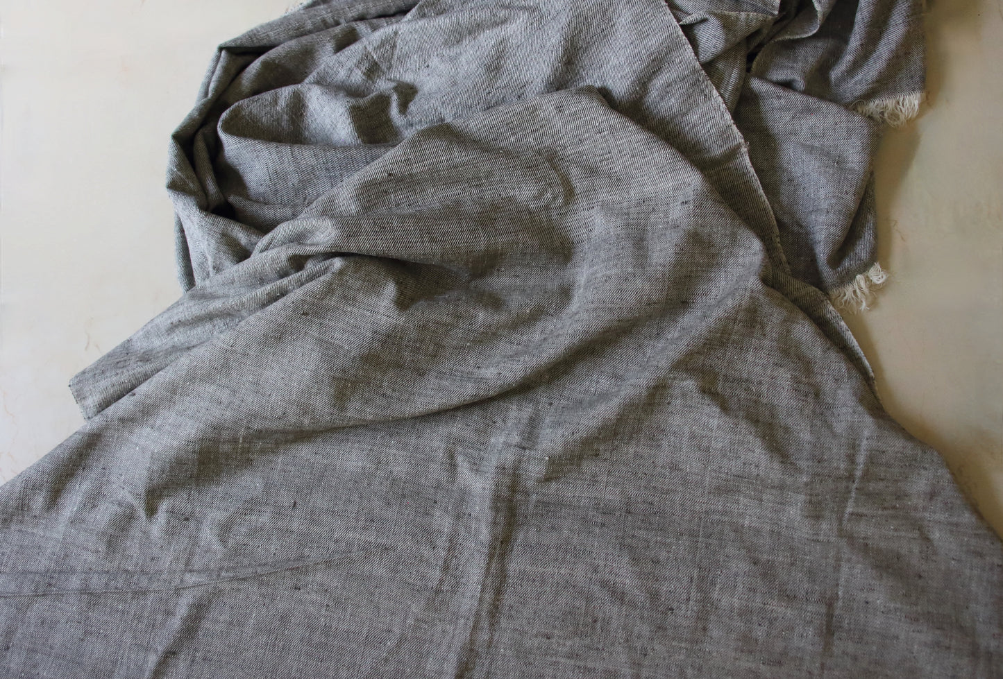 Handwoven Twill Weave Natural dyed Hundred percent Eri Silk  - 2.5  Meters