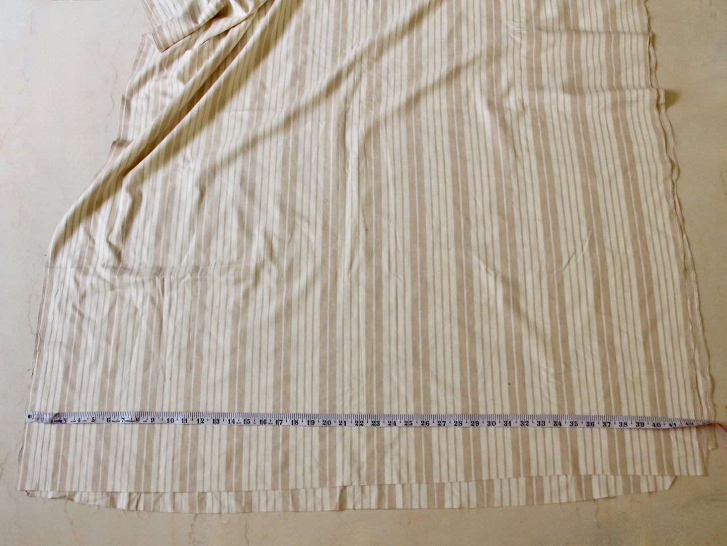 Handloom Eri Silk Stripe Fabric by the Yard - 42"