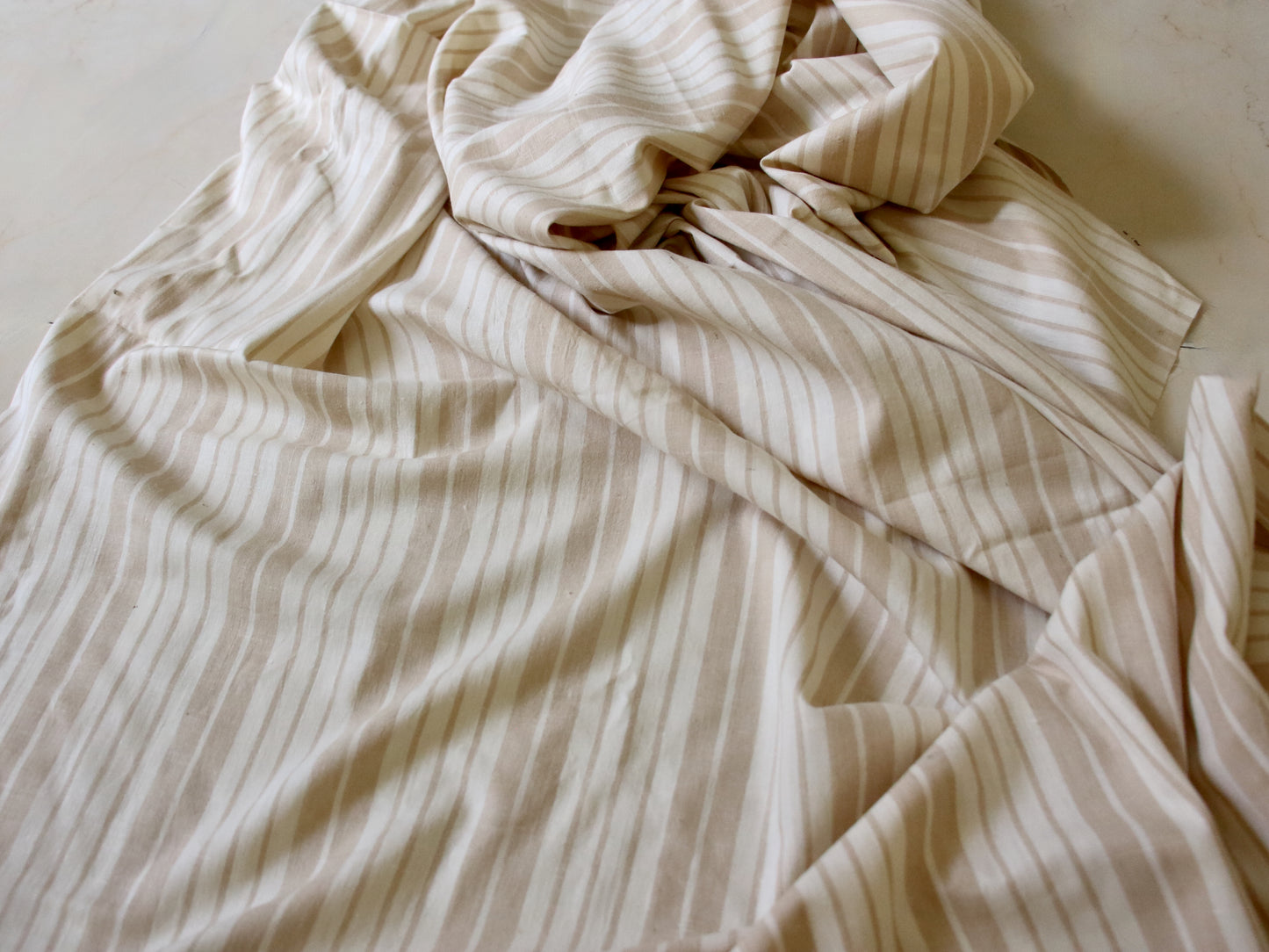 Handloom Eri Silk Stripe Fabric by the Yard - 42"