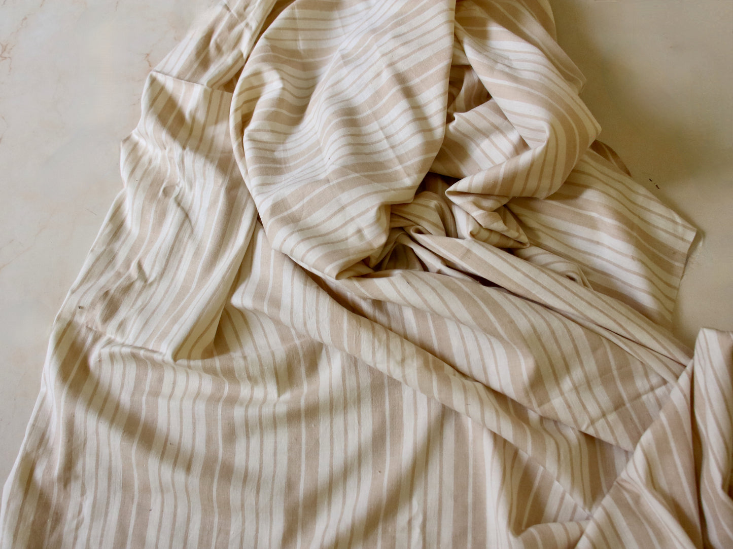 Handloom Eri Silk Stripe Fabric by the Yard - 42"