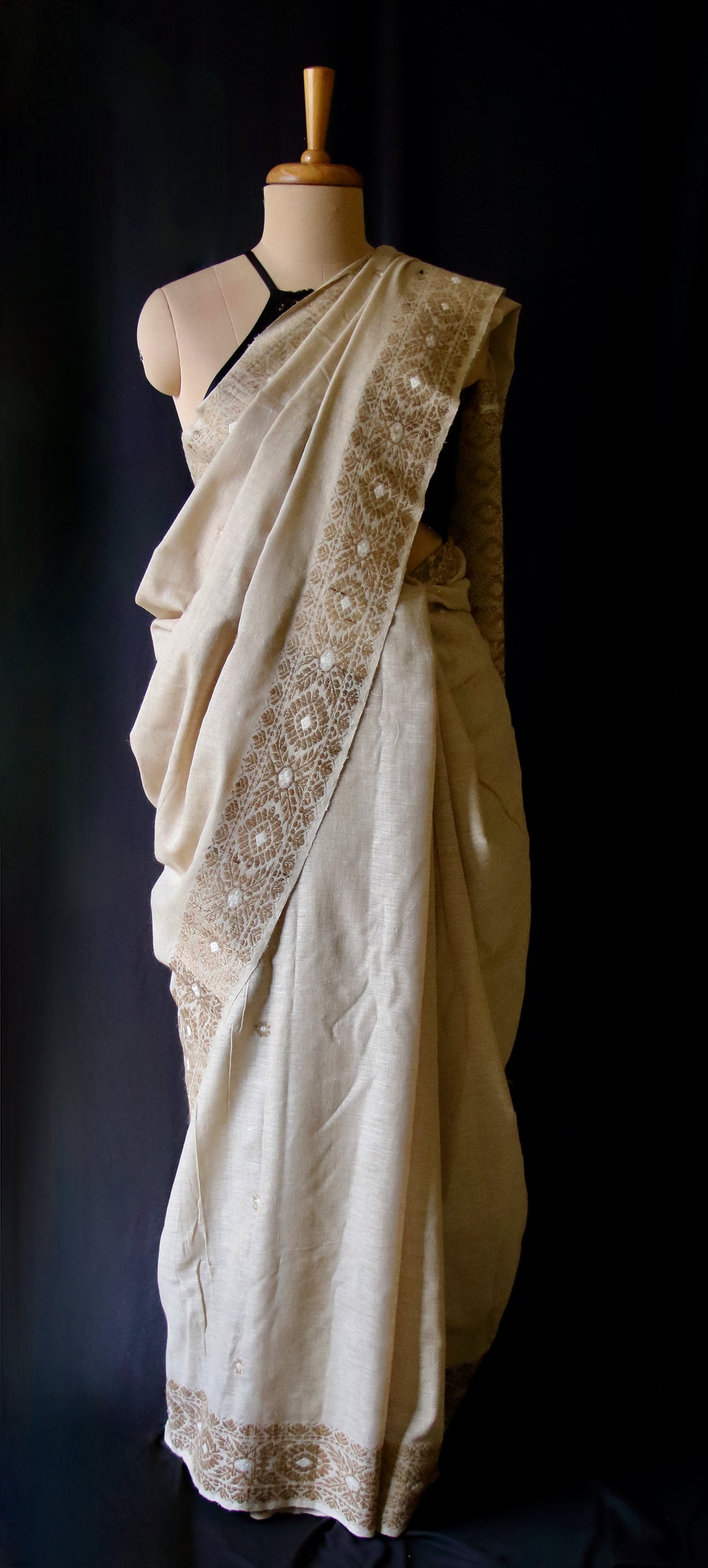 Eri Silk Saree in Natural Brown colour from Assam