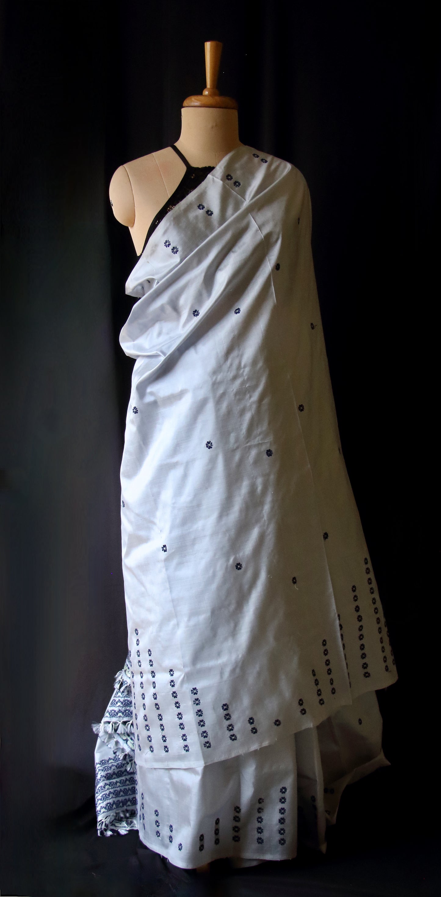 Soft Grey Colour Handloom Silk Saree from Assam